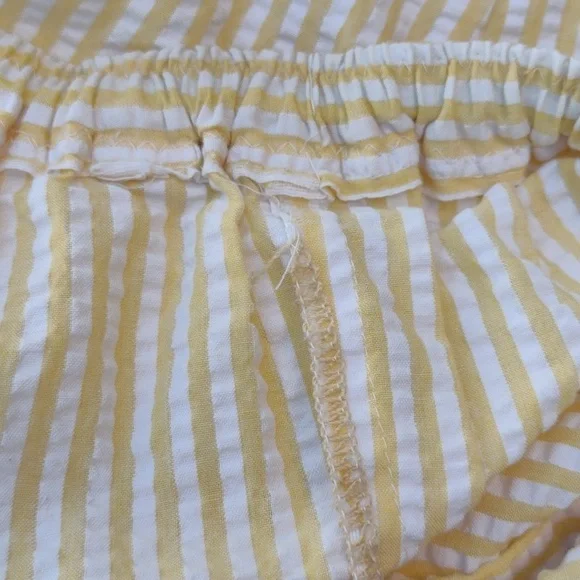 Vintage Handmade Yellow Striped Seersucker Pants L - Picture 8 of 9